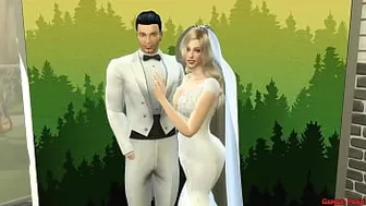 Beautiful Newlywed Woman In Wedding Dress Fucked in Photo Shoot Next to Her Cuckold Husband Netorare Wife Transforms into a Whore