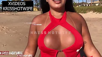 Kriss Hotwife Teen from Salvador Bahia Brazil and Cuckold Filming on the Beach
